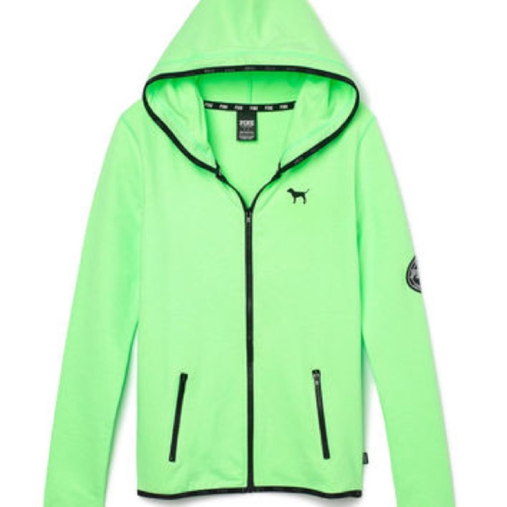 PINK Victoria’s Secret green soft zipper jacket